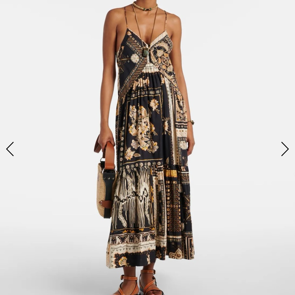 Isabel Marant Black and Cream Floral Maxi Dress